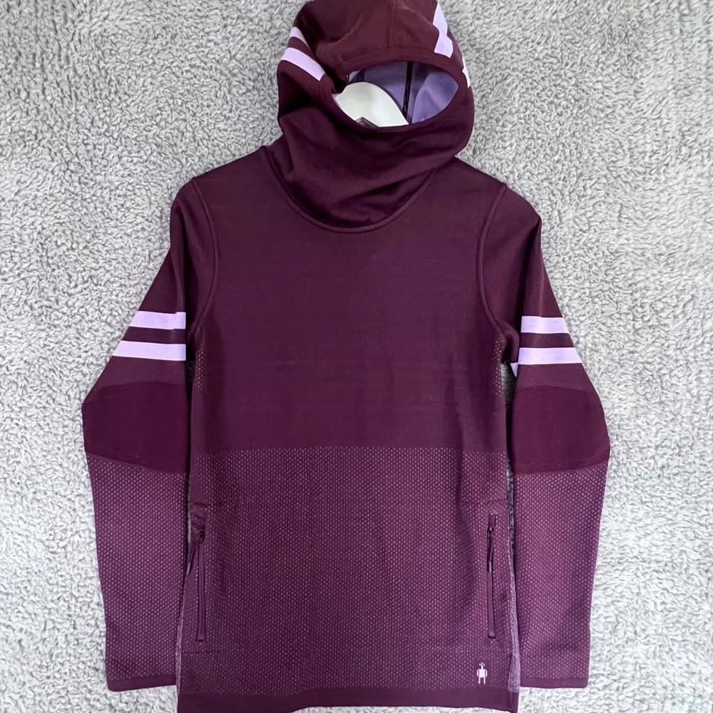 Smartwool Intraknit Merino Tech Wool Pullover Hoodie Layering Hiking Women's M